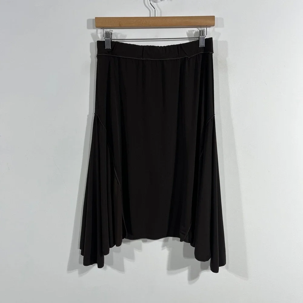 Max Studio VTG 90s Brown Handkerchief Hem Midi Skirt Small Fairy Grunge Boho
